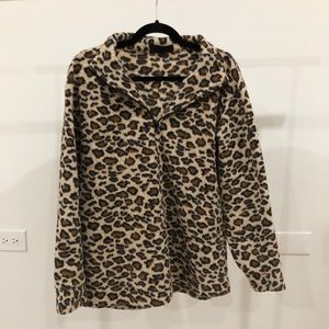 Leopard Print Fleece Sweater